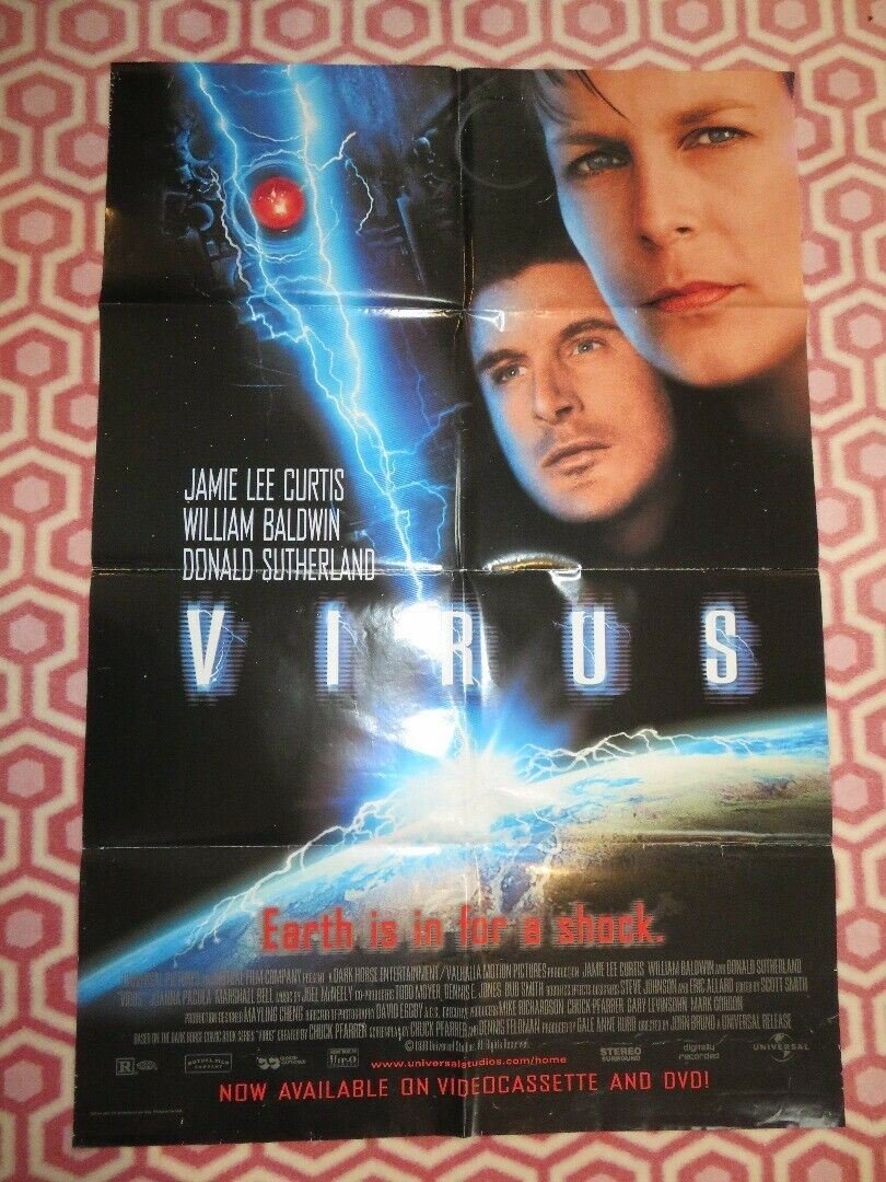 VIRUS VIDEO VHS US ONE SHEET FOLDED POSTER JAMIE LEE CURTIS 1998 Movie posters