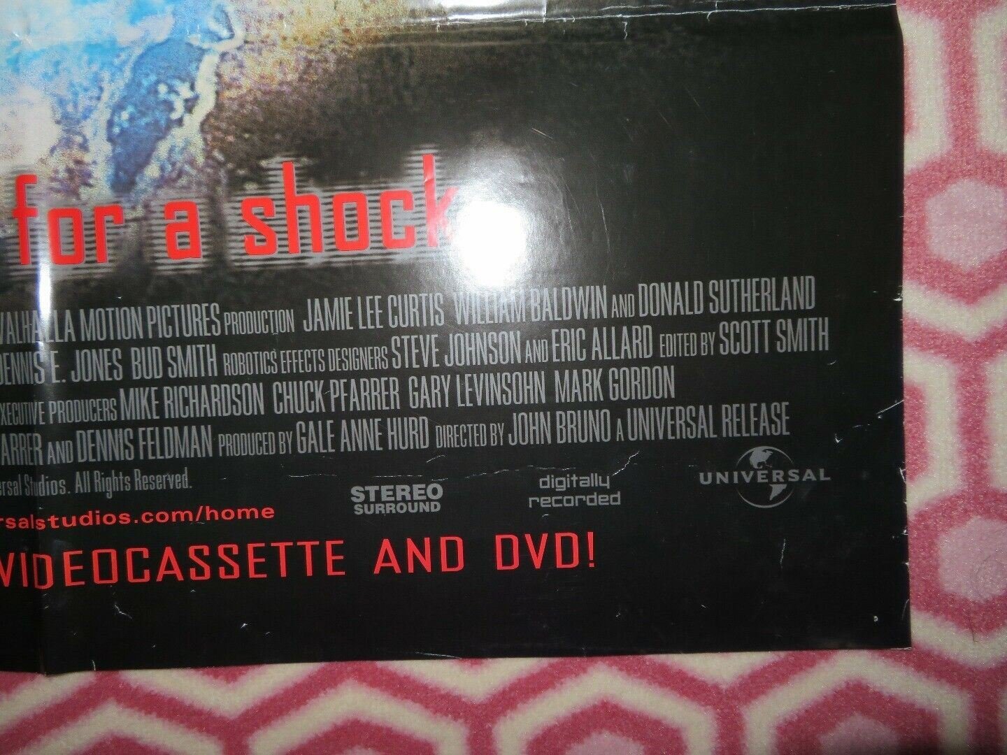 VIRUS VIDEO VHS US ONE SHEET FOLDED POSTER JAMIE LEE CURTIS 1998 Movie posters