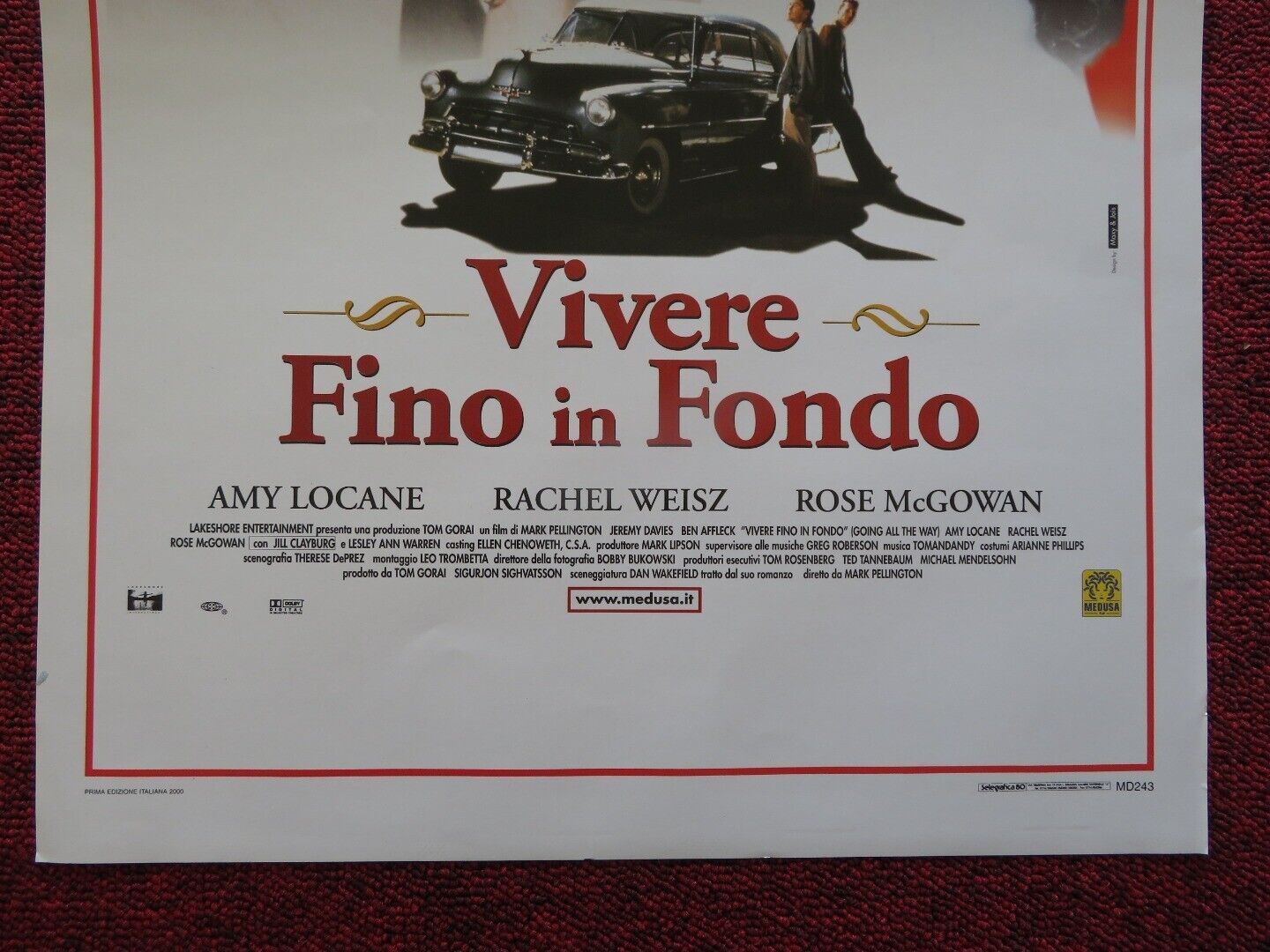 VIVERE FINO IN FONDO ITALIAN LOCANDINA (27.5"x13") POSTER BEN AFFLECK 2000 - Rendezvous Cinema