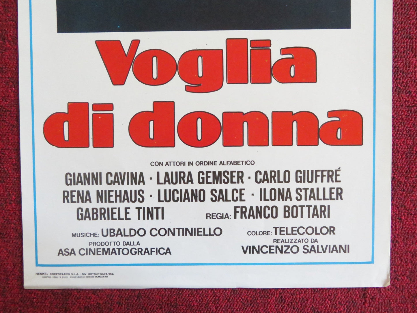 VOGLIA DI DONNA ITALIAN LOCANDINA POSTER GIANNI CAVINA LAURA GEMSER 1978 Rendezvous Cinema Movie posters
