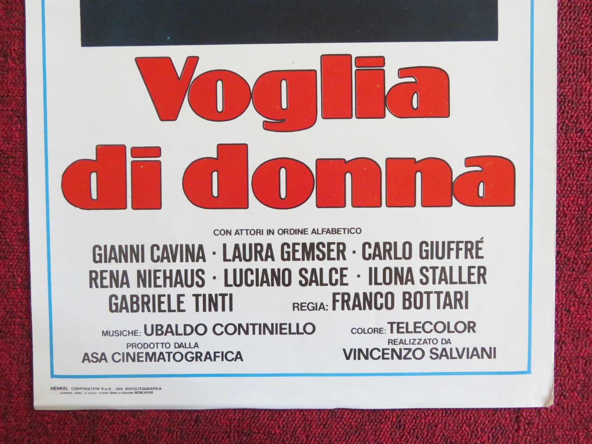 VOGLIA DI DONNA ITALIAN LOCANDINA POSTER GIANNI CAVINA LAURA GEMSER 1978 Rendezvous Cinema Movie posters