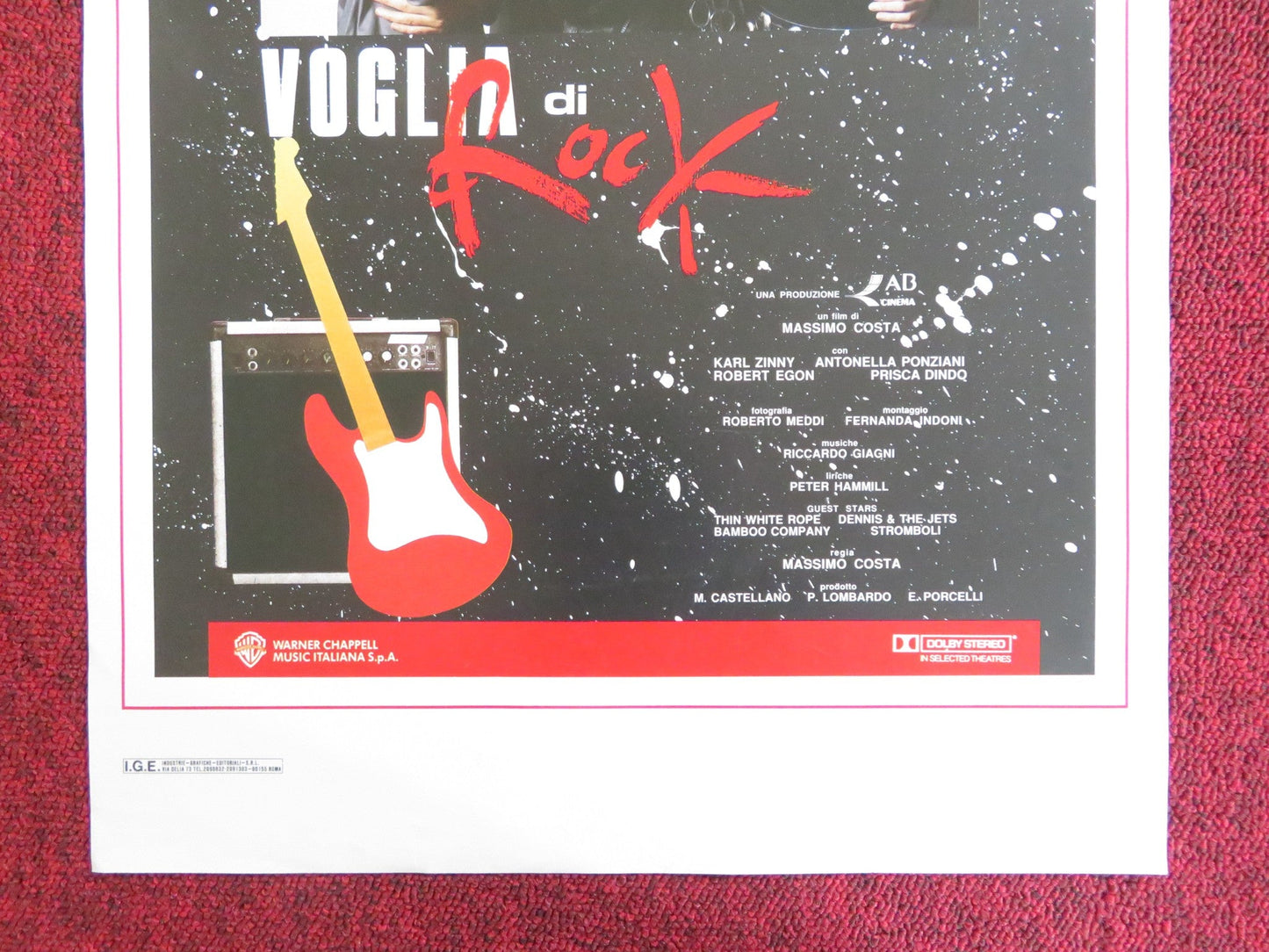 VOGLIA DI ROCK ITALIAN LOCANDINA POSTER KARL ZINNY ANTONELLA PONZIANI 1989 Rendezvous Cinema Movie posters