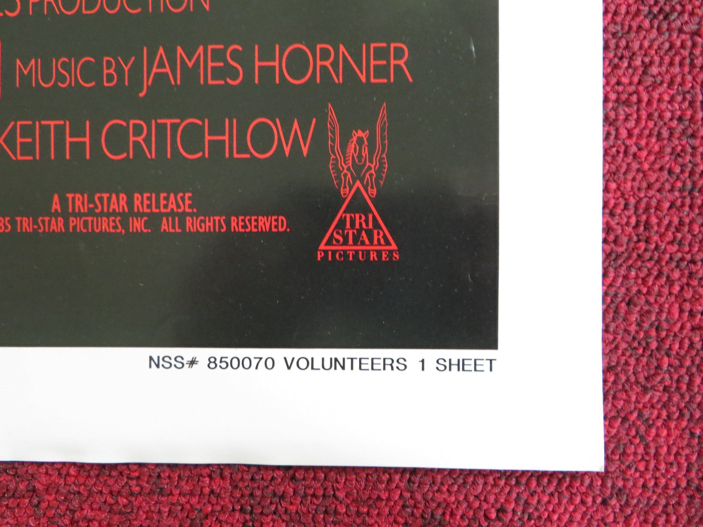 VOLUNTEERS FOLDED US ONE SHEET POSTER TOM HANKS JOHN CANDY 1985 Rendezvous Cinema Movie posters