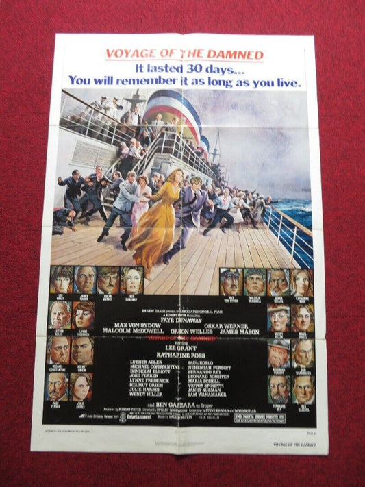 VOYAGE OF THE DAMNED FOLDED US ONE SHEET POSTER FAYE DUNAWAY OSKAR WERNER 1976 Movie posters