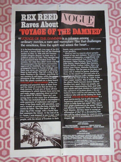 VOYAGE OF THE DAMNED FOLDED US ONE SHEET POSTER LEE GRANT KATHARINE ROSS 1976 - Rendezvous Cinema