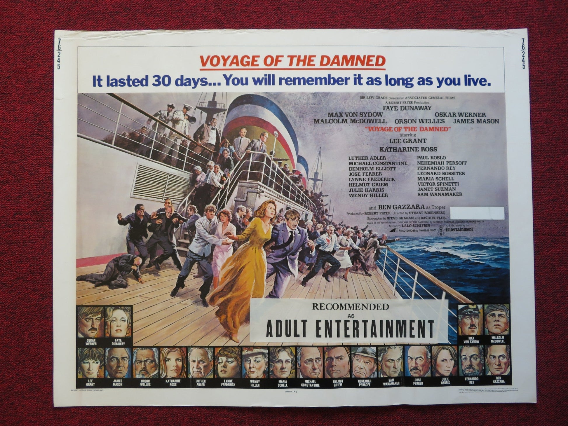 VOYAGE OF THE DAMNED US HALF SHEET (22"x 28") POSTER FAYE DUNAWAY OSKAR WERNER Rendezvous Cinema Movie posters