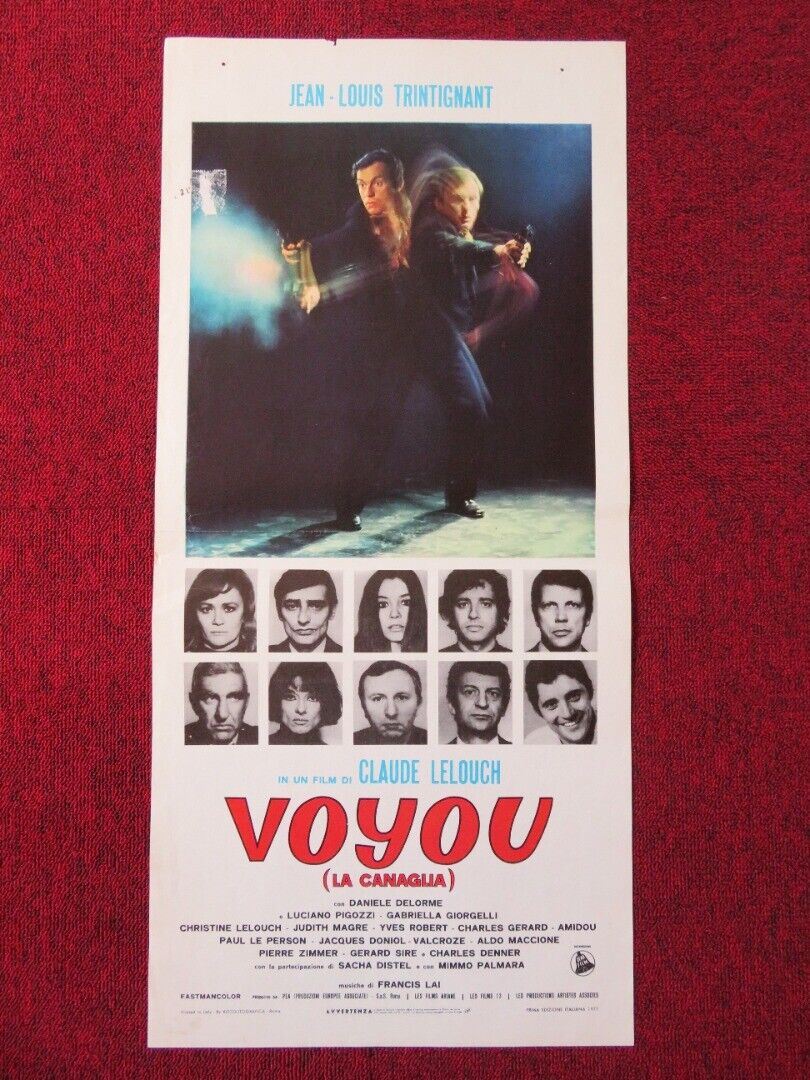VOYOU / The Crook ITALIAN LOCANDINA (27.5"x13") POSTER CLAUDE LELOUCH 1971 Movie posters