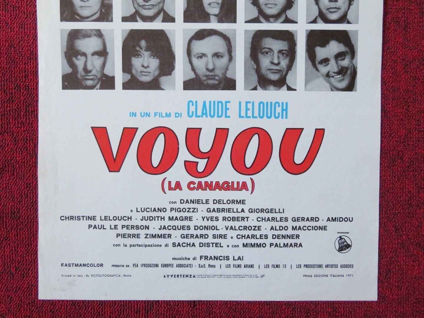 VOYOU / The Crook ITALIAN LOCANDINA (27.5"x13") POSTER CLAUDE LELOUCH 1971 Movie posters