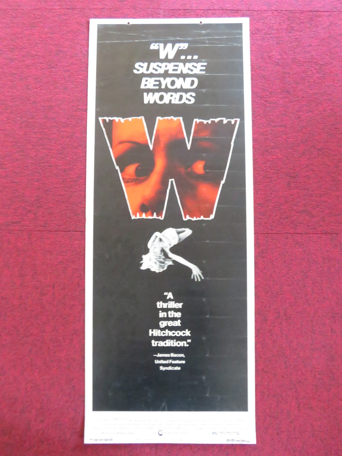 W IS THE MARK OF DEATH US INSERT (14"x 36") POSTER TWIGGY MICHAEL WITNEY 1974 Rendezvous Cinema Movie posters