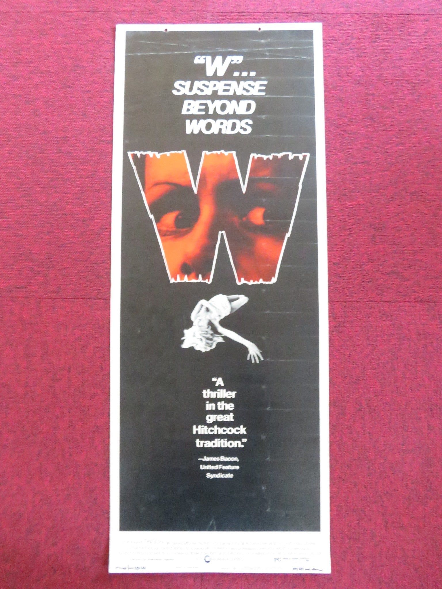 W IS THE MARK OF DEATH US INSERT (14"x 36") POSTER TWIGGY MICHAEL WITNEY 1974 Rendezvous Cinema Movie posters