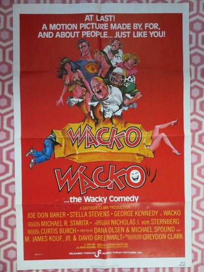 WACKO ONE SHEET POSTER JOE DON BAKER STELLA STEVENS 1982 Movie posters