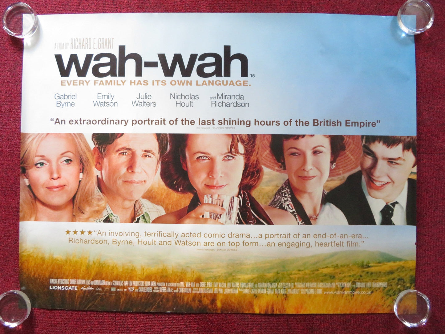 WAH - WAH UK QUAD (30"x 40") ROLLED POSTER GABRIEL BYRNE EMILY WATSON 2005 Rendezvous Cinema Movie posters