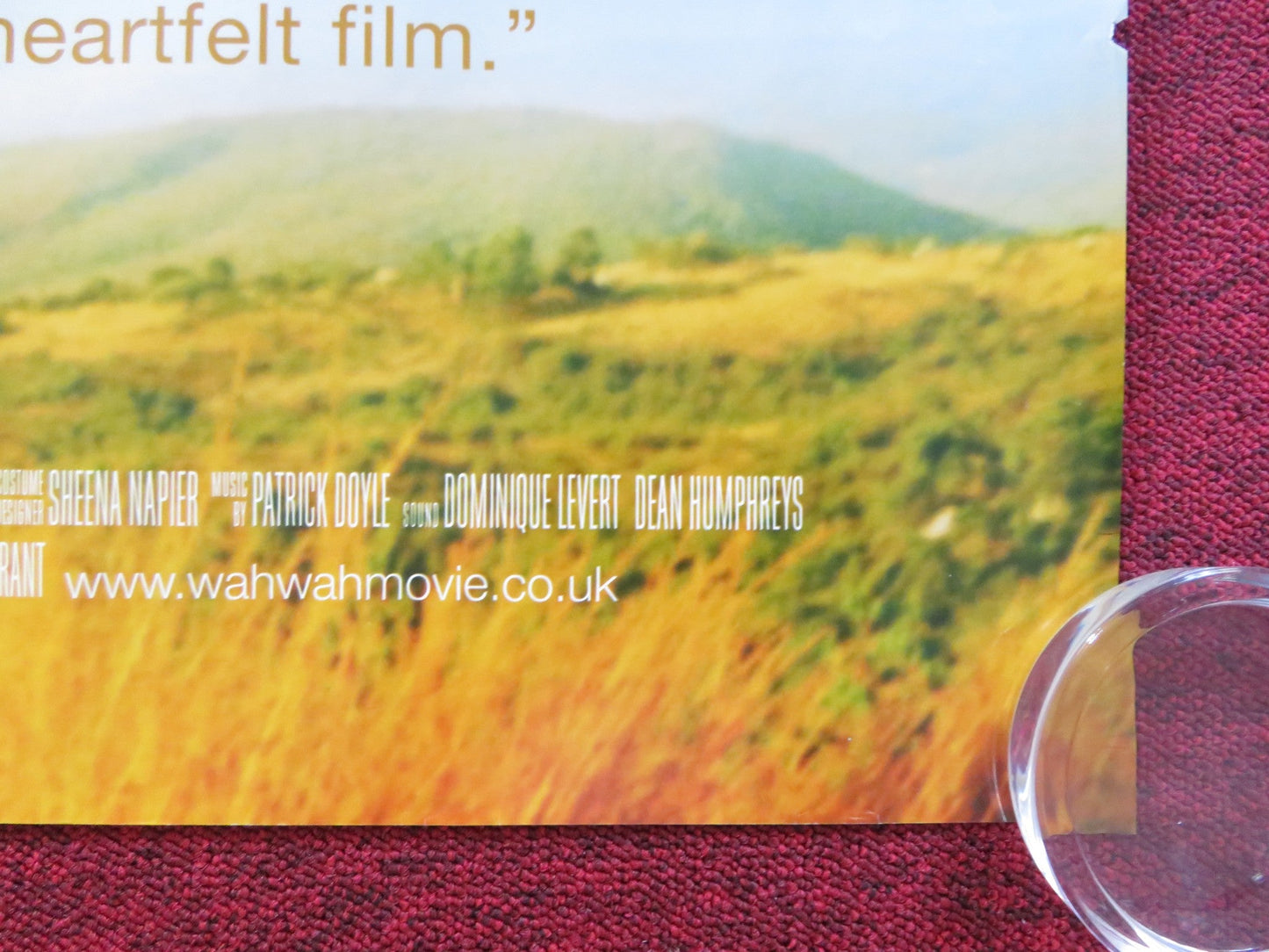 WAH - WAH UK QUAD (30"x 40") ROLLED POSTER GABRIEL BYRNE EMILY WATSON 2005 Rendezvous Cinema Movie posters