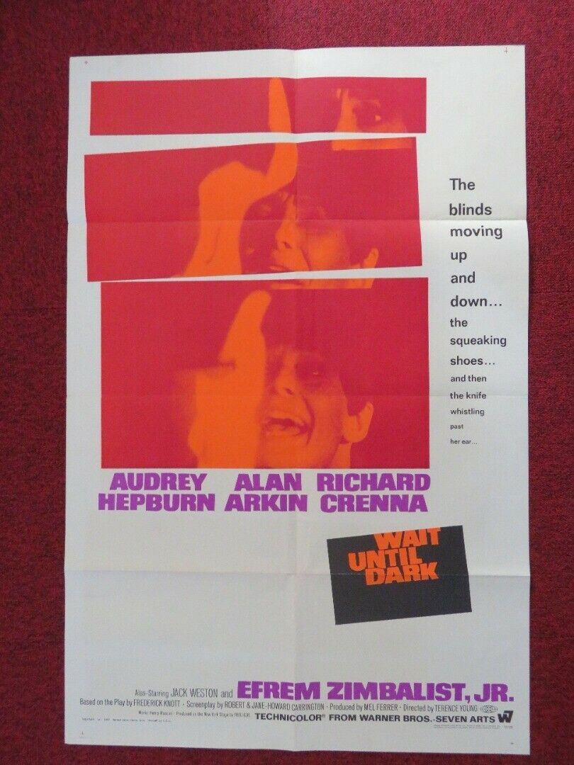 WAIT UNTIL DARK FOLDED US ONE SHEET POSTER AUDREY HEPBURN ALAN ARKIN 1967 Movie posters