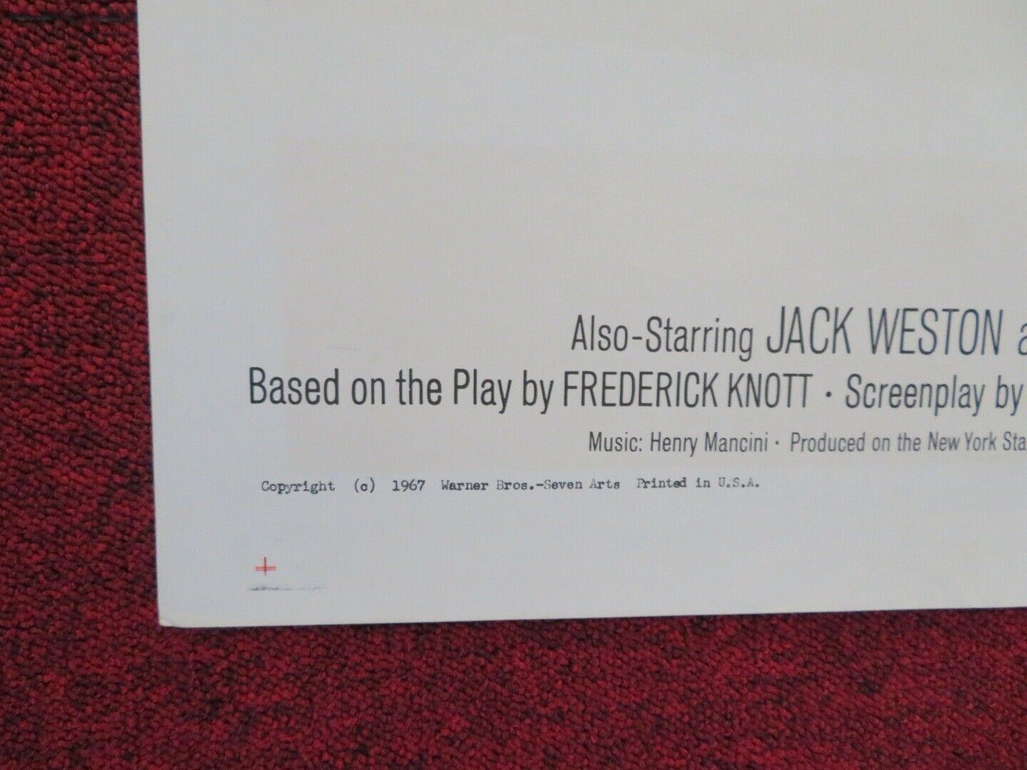 WAIT UNTIL DARK FOLDED US ONE SHEET POSTER AUDREY HEPBURN ALAN ARKIN 1967 Movie posters