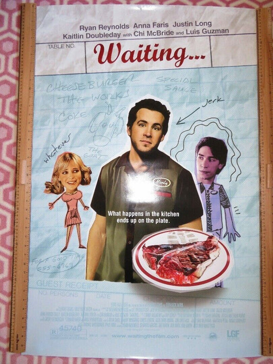 WAITING... US ROLLED POSTER RYAN REYNOLDS ANNA FARIS 2005 Movie posters