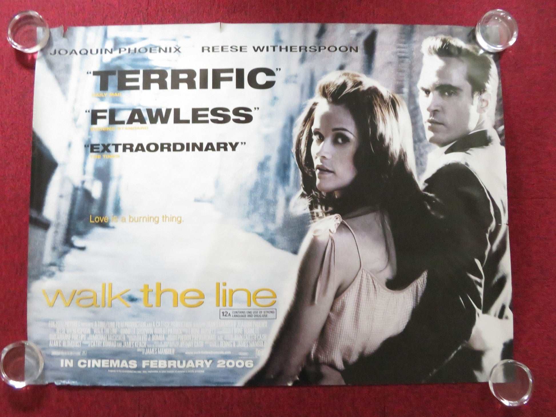 WALK THE LINE UK QUAD ROLLED POSTER JOAQUIN PHOENIX REESE WITHERSPOON 2005 Rendezvous Cinema Movie posters