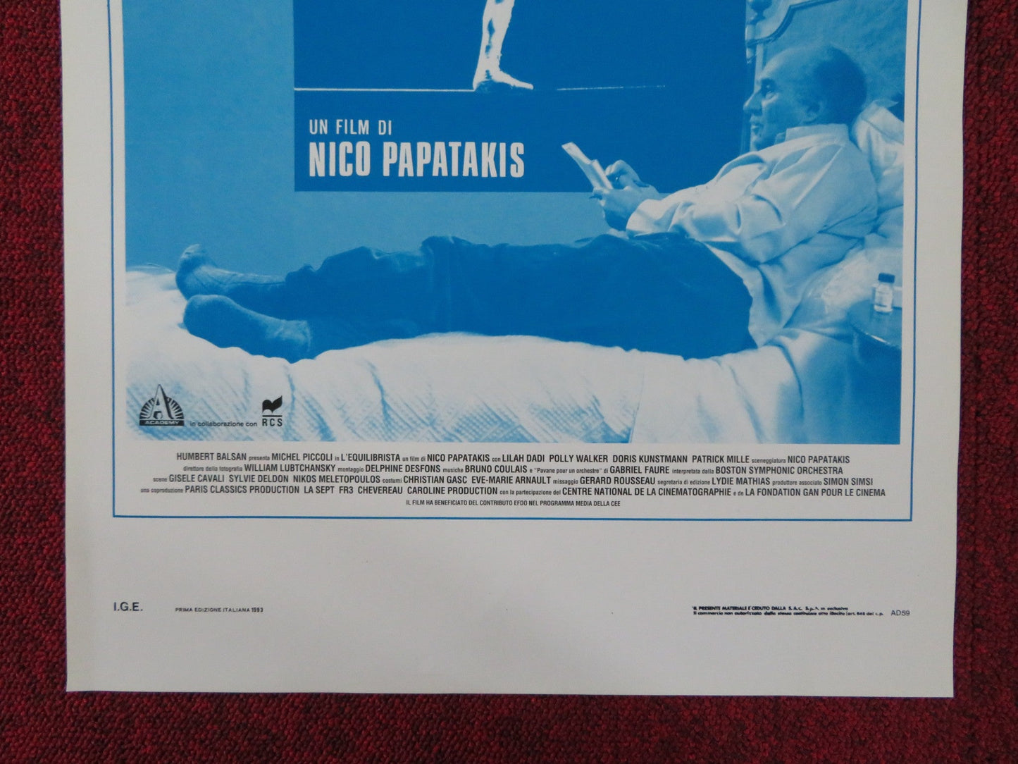 WALKING A TIGHTROPE ITALIAN LOCANDINA POSTER MICHEL PICCOLI 1993 Rendezvous Cinema Movie posters