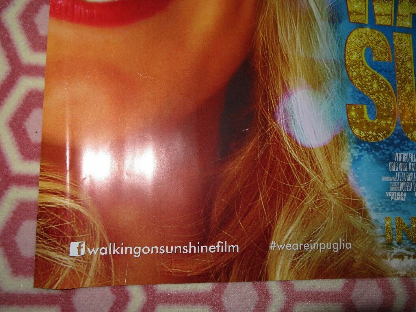 WALKING ON SUNSHINE QUAD (30"x 40") ROLLED POSTER LEONA LEWIS 2014 Rendezvous Cinema Movie posters