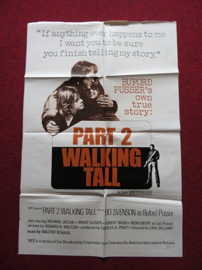 WALKING TALL PART II FOLDED US ONE SHEET POSTER BO SVENSON LUKE ASKEW 1975 Movie posters