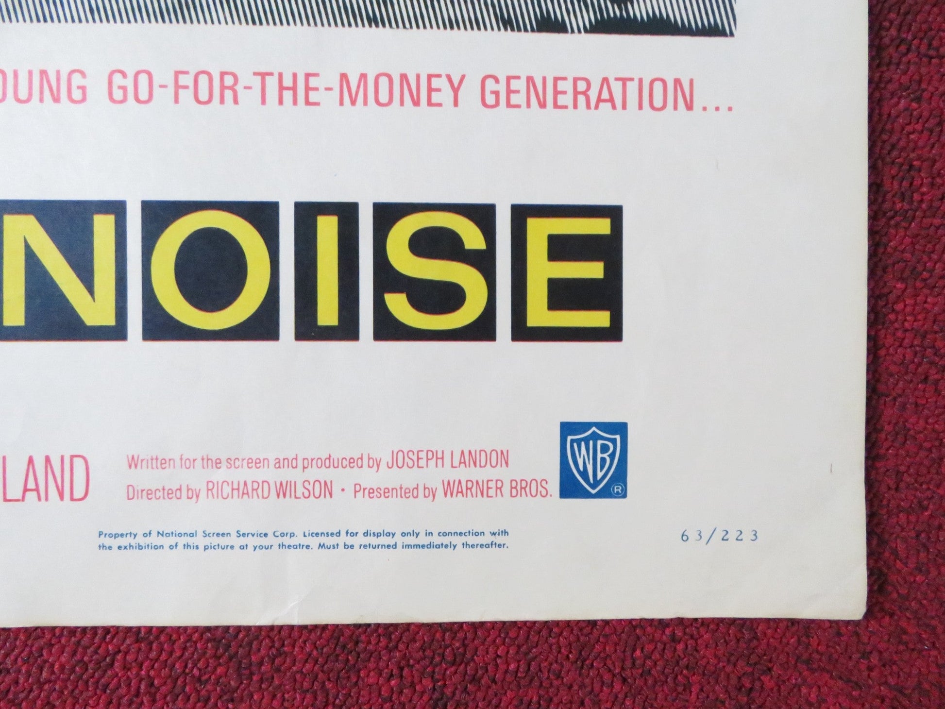 WALL OF NOISE HALF SHEET (22"x 28") POSTER SUZANNE PLESHETTE TY HARDIN 1963 Rendezvous Cinema Movie posters