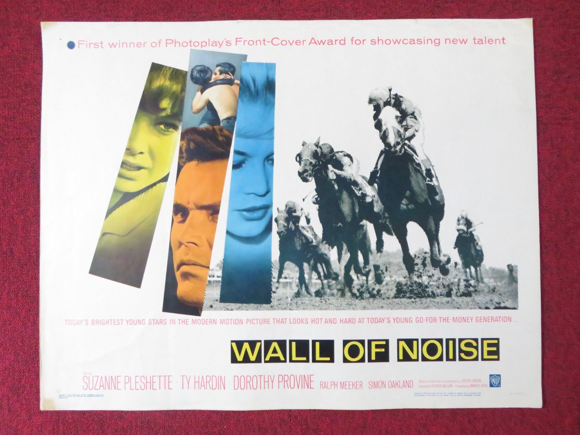 WALL OF NOISE HALF SHEET (22"x 28") POSTER SUZANNE PLESHETTE TY HARDIN 1963 Rendezvous Cinema Movie posters
