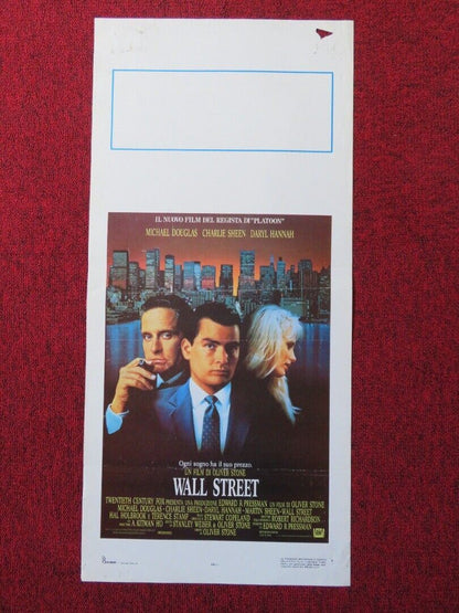 WALL STREET ITALIAN LOCANDINA (27.5"x13") POSTER MICHAEL DOUGLAS 1987 Movie posters