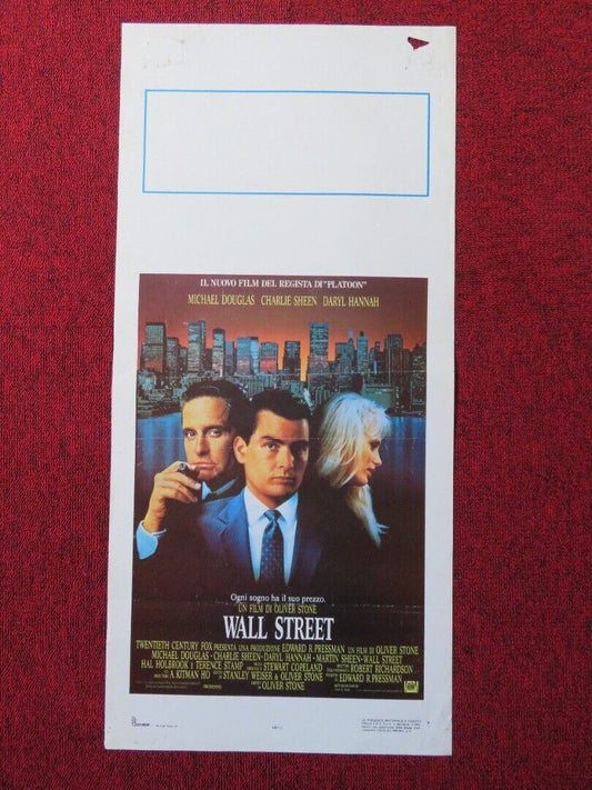 WALL STREET ITALIAN LOCANDINA (27.5"x13") POSTER MICHAEL DOUGLAS 1987 Movie posters