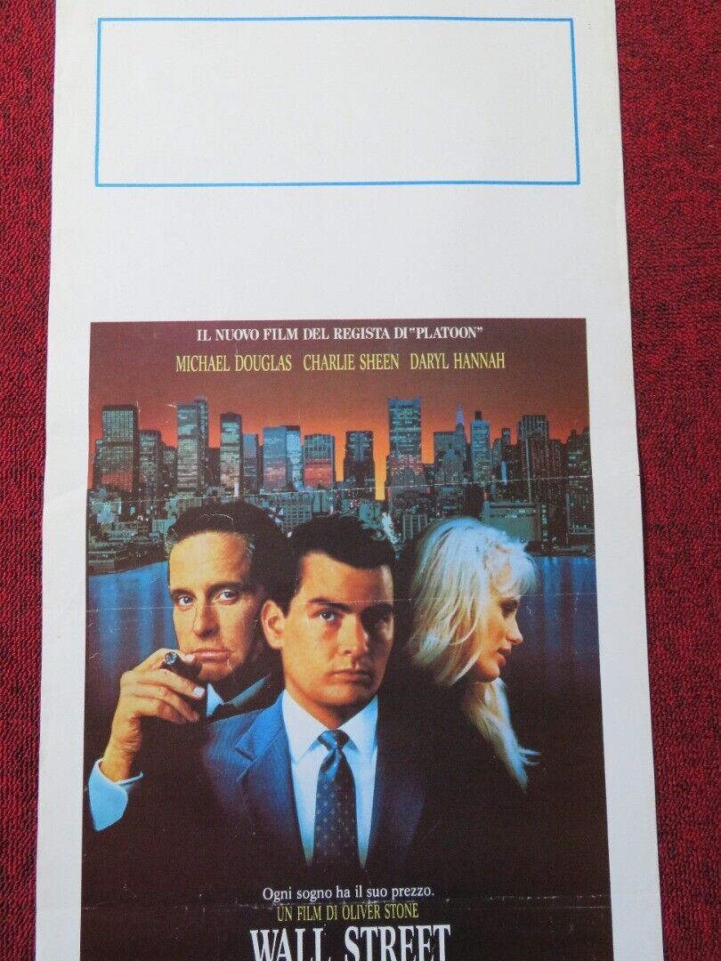 WALL STREET ITALIAN LOCANDINA (27.5"x13") POSTER MICHAEL DOUGLAS 1987 Movie posters
