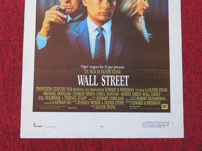 WALL STREET ITALIAN LOCANDINA (27.5"x13") POSTER MICHAEL DOUGLAS 1987 Movie posters