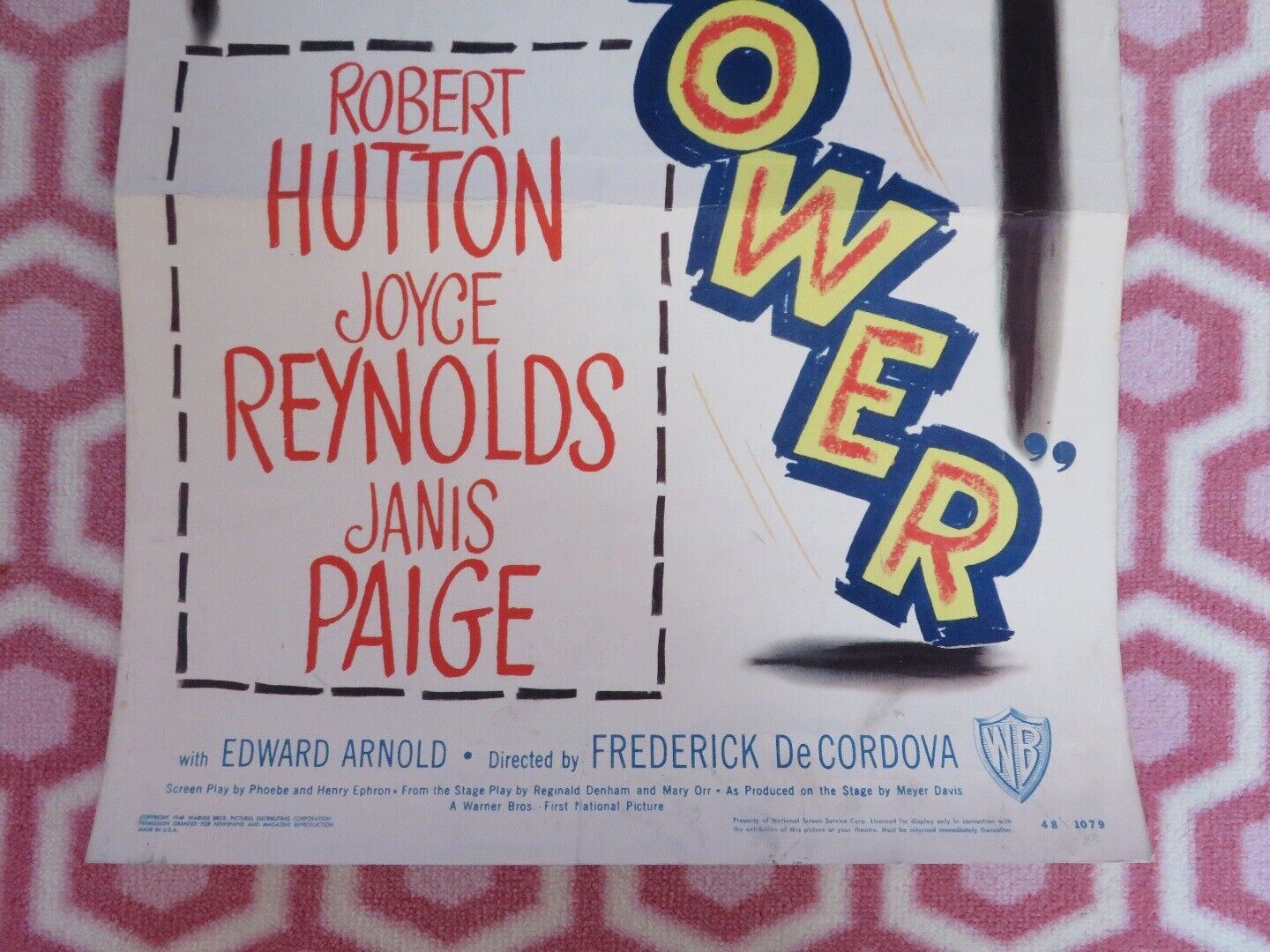 WALLFLOWER US INSERT (14"x 36") POSTER ROBERT HUTTON JOYCE REYNOLDS 1948 - Rendezvous Cinema