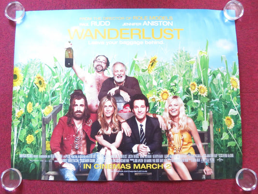 WANDERLUST UK QUAD (30"x 40") ROLLED POSTER PAUL RUDD JENNIFER ANISTON 2012 Rendezvous Cinema Movie posters