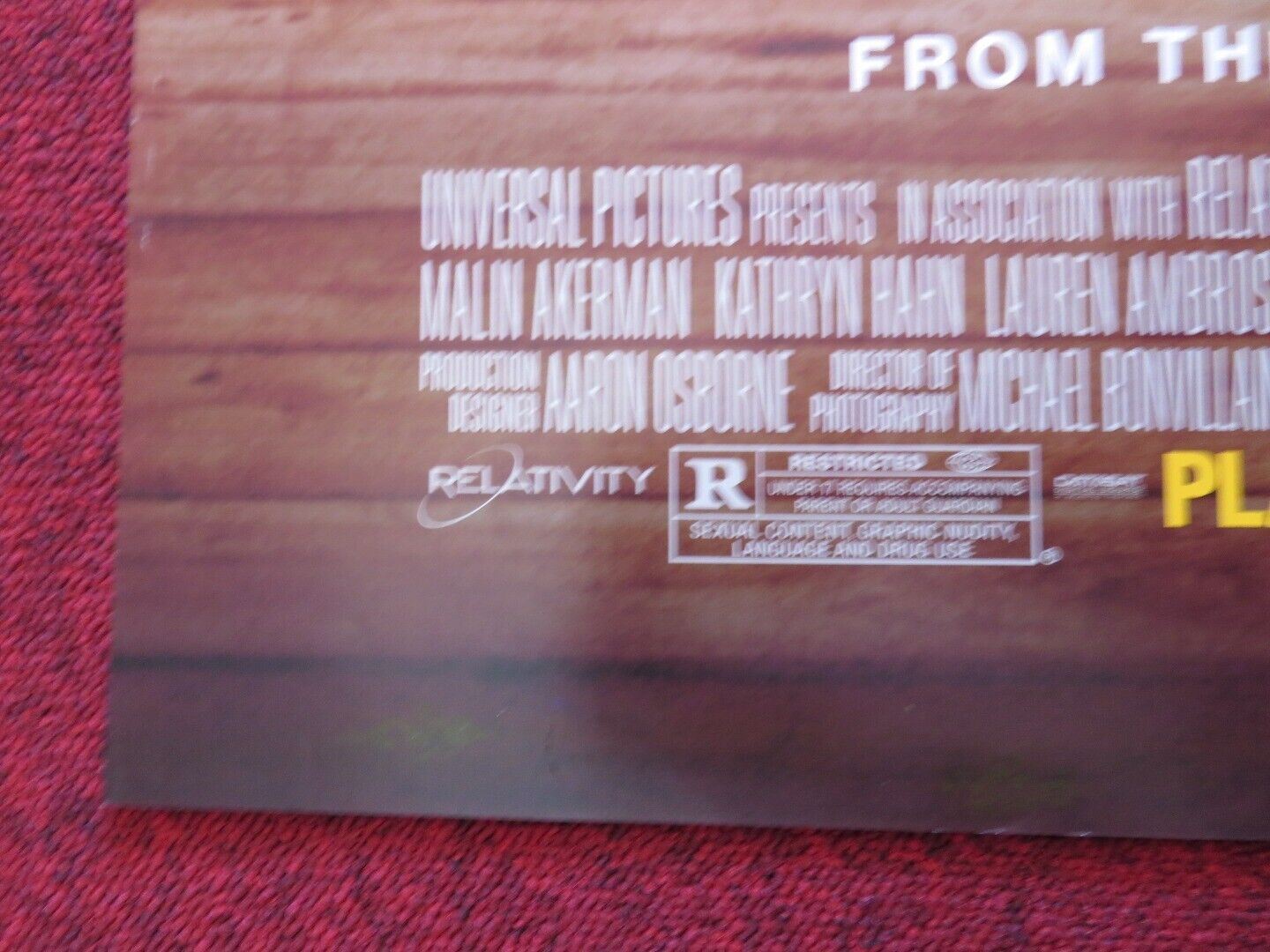 WANDERLUST US ONE SHEET ROLLED POSTER PAUL RUDD JENNIFER ANISTON 2012 Movie posters