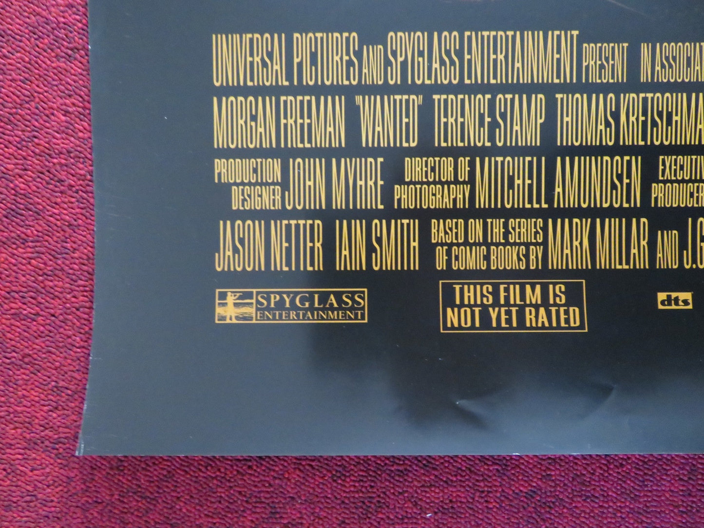 WANTED US ONE SHEET ROLLED POSTER JAMES MCAVOY MORGAN FREEMAN 2008 Rendezvous Cinema Movie posters