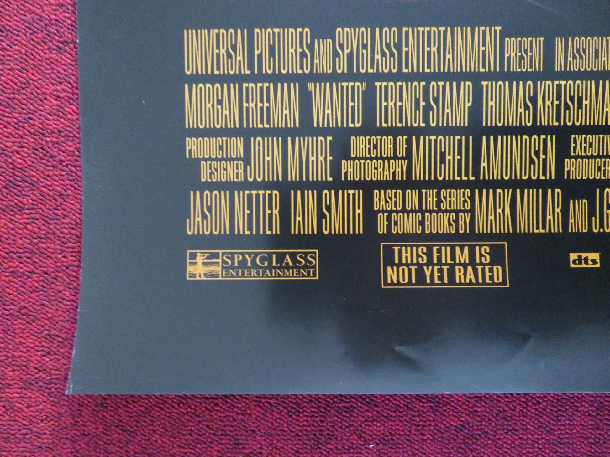 WANTED US ONE SHEET ROLLED POSTER JAMES MCAVOY MORGAN FREEMAN 2008 Rendezvous Cinema Movie posters