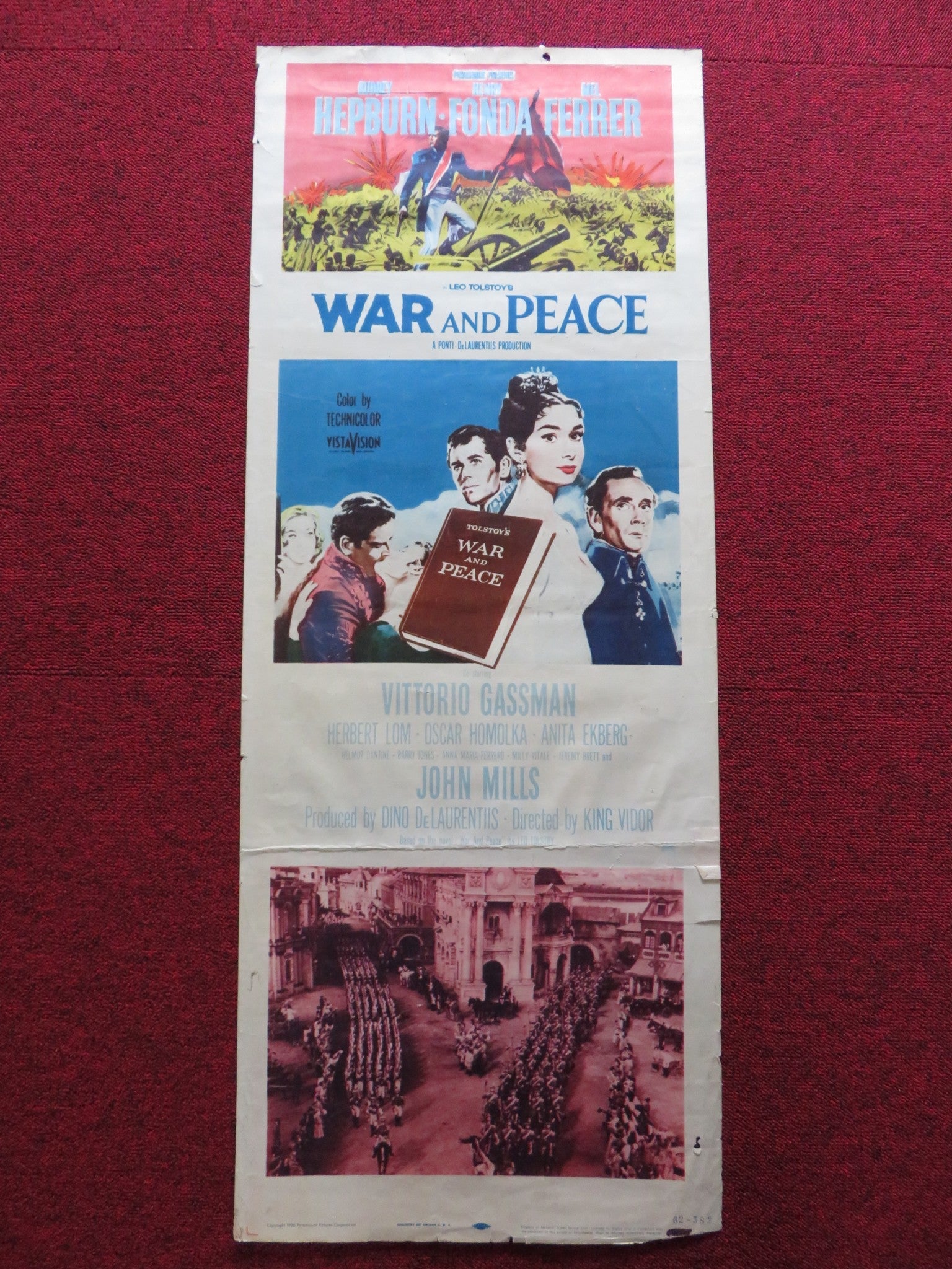 WAR AND PEACE US INSERT (14"x 36") POSTER AUDREY HEPBURN HENRY FONDA 1956 Rendezvous Cinema Movie posters