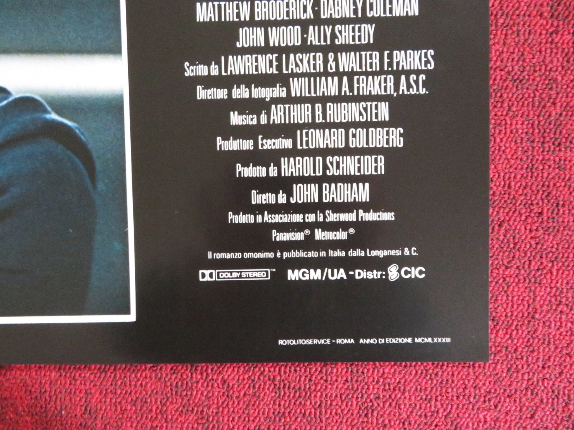 WAR GAMES - D ITALIAN FOTOBUSTA POSTER MATTHEW BRODERICK ALLY SHEEDY 1983 Rendezvous Cinema Movie posters
