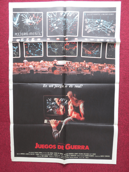 WAR GAMES FOLDED ARGENTINA ONE SHEET POSTER MATTHEW BRODERICK ALLY SHEEDY 1983 Rendezvous Cinema Movie posters