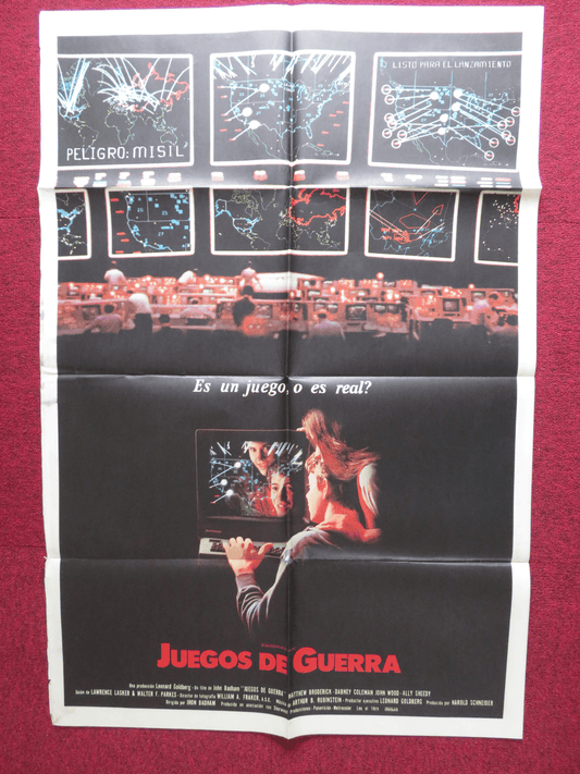 WAR GAMES FOLDED ARGENTINA ONE SHEET POSTER MATTHEW BRODERICK ALLY SHEEDY 1983 Rendezvous Cinema Movie posters