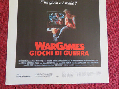 WAR GAMES ITALIAN LOCANDINA (27.5"x13") POSTER JOHN BADHAM 1983 - Rendezvous Cinema