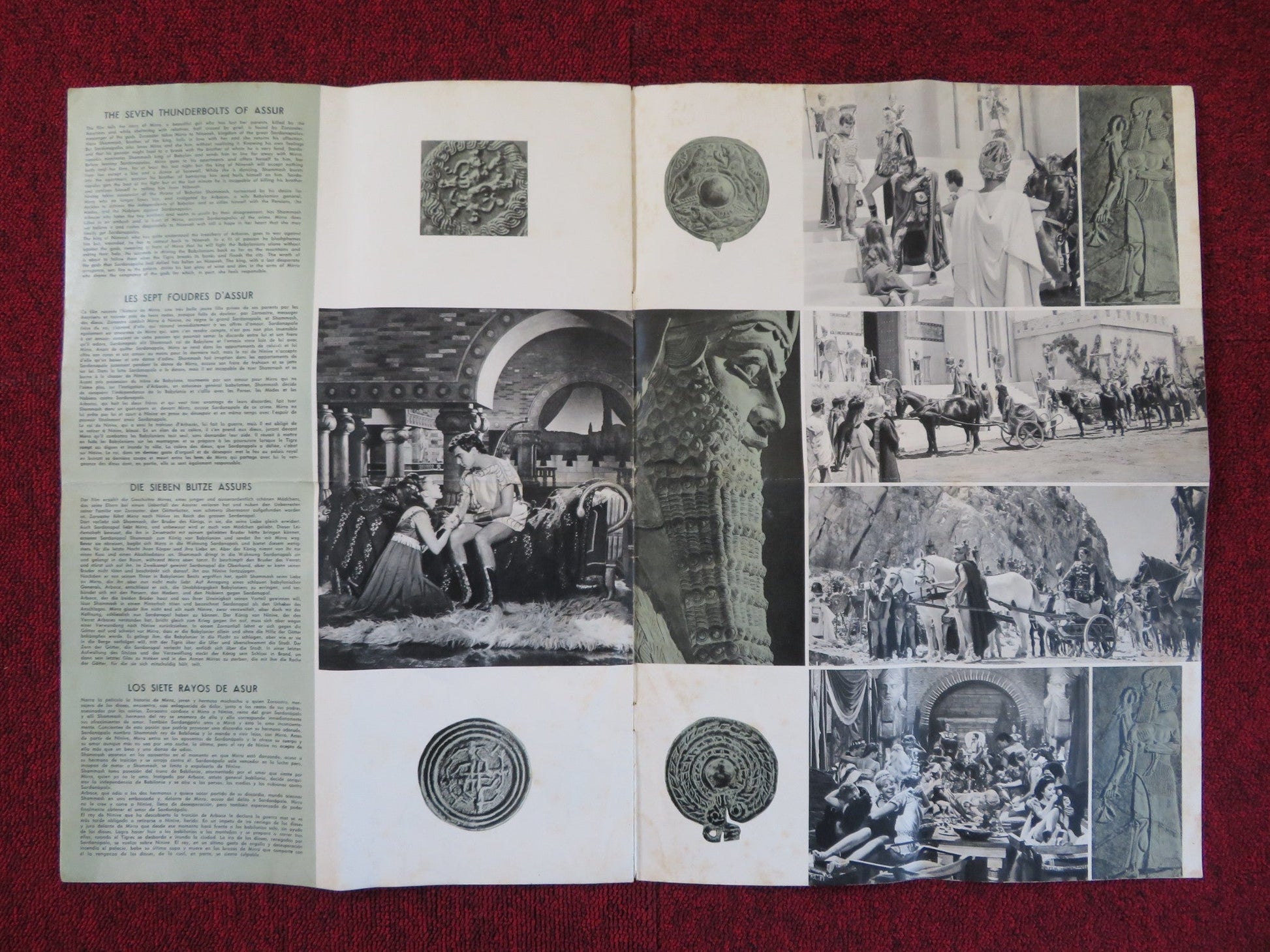 WAR GODS OF BABYLON - ITALIAN FOLDED PRESSBOOK UNCUT GLOBE FILMS HOWARD DUFF 1962 Rendezvous Cinema Movie posters