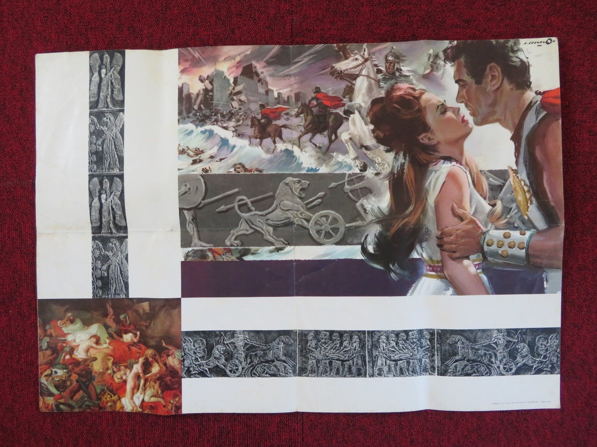 WAR GODS OF BABYLON - ITALIAN FOLDED PRESSBOOK UNCUT GLOBE FILMS HOWARD DUFF 1962 Rendezvous Cinema Movie posters