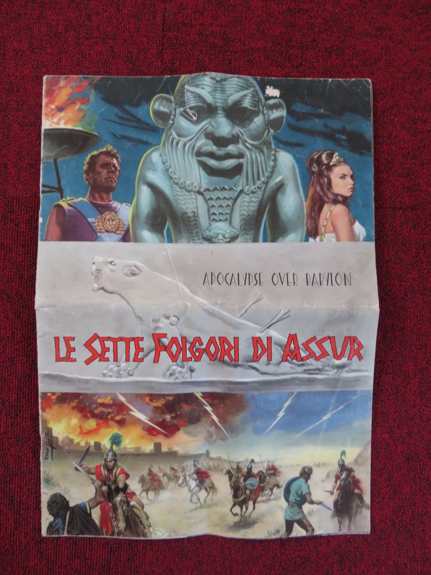 WAR GODS OF BABYLON - ITALIAN FOLDED PRESSBOOK UNCUT GLOBE FILMS HOWARD DUFF 1962 Rendezvous Cinema Movie posters