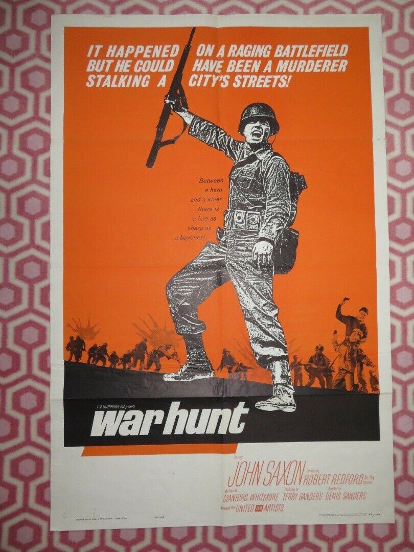 WAR HUNT FOLDED US ONE SHEET POSTER JOHN SAXON ROBERT REDFORD 1962 Movie posters