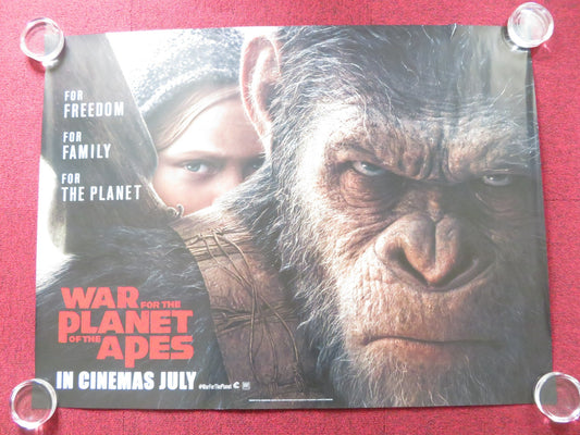 WAR OF THE PLANET OF THE APES UK QUAD ROLLED POSTER ANDY SERKIS WOODY HARRELSON Rendezvous Cinema Movie posters