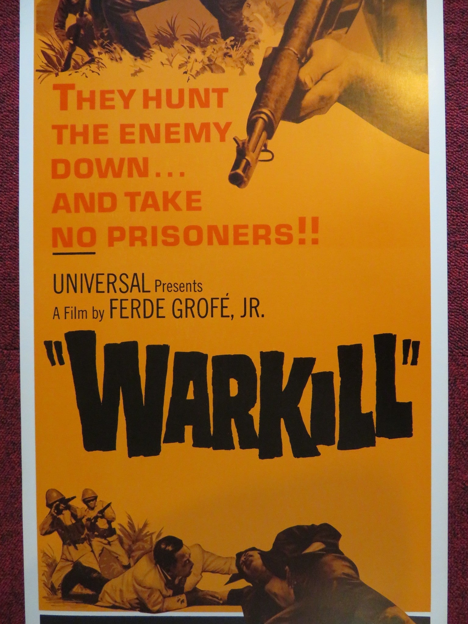 WARKILL US INSERT (14"x 36") POSTER GEORGE MONTGOMERY TOM DRAKE 1968 Rendezvous Cinema Movie posters
