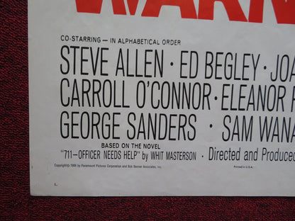 WARNING SHOT FOLDED US ONE SHEET POSTER JOAN COLLINS DAVID JANSSEN 1966 - Rendezvous Cinema
