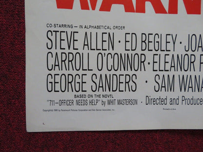 WARNING SHOT FOLDED US ONE SHEET POSTER STEVE ALLEN DAVID JANSSEN 1966 Movie posters