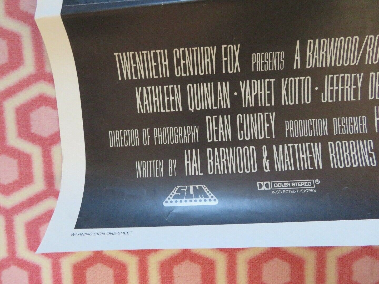 WARNING SIGN US ONE SHEET POSTER SAM WATERSTON YAPHET KOTTO 1985 Movie posters