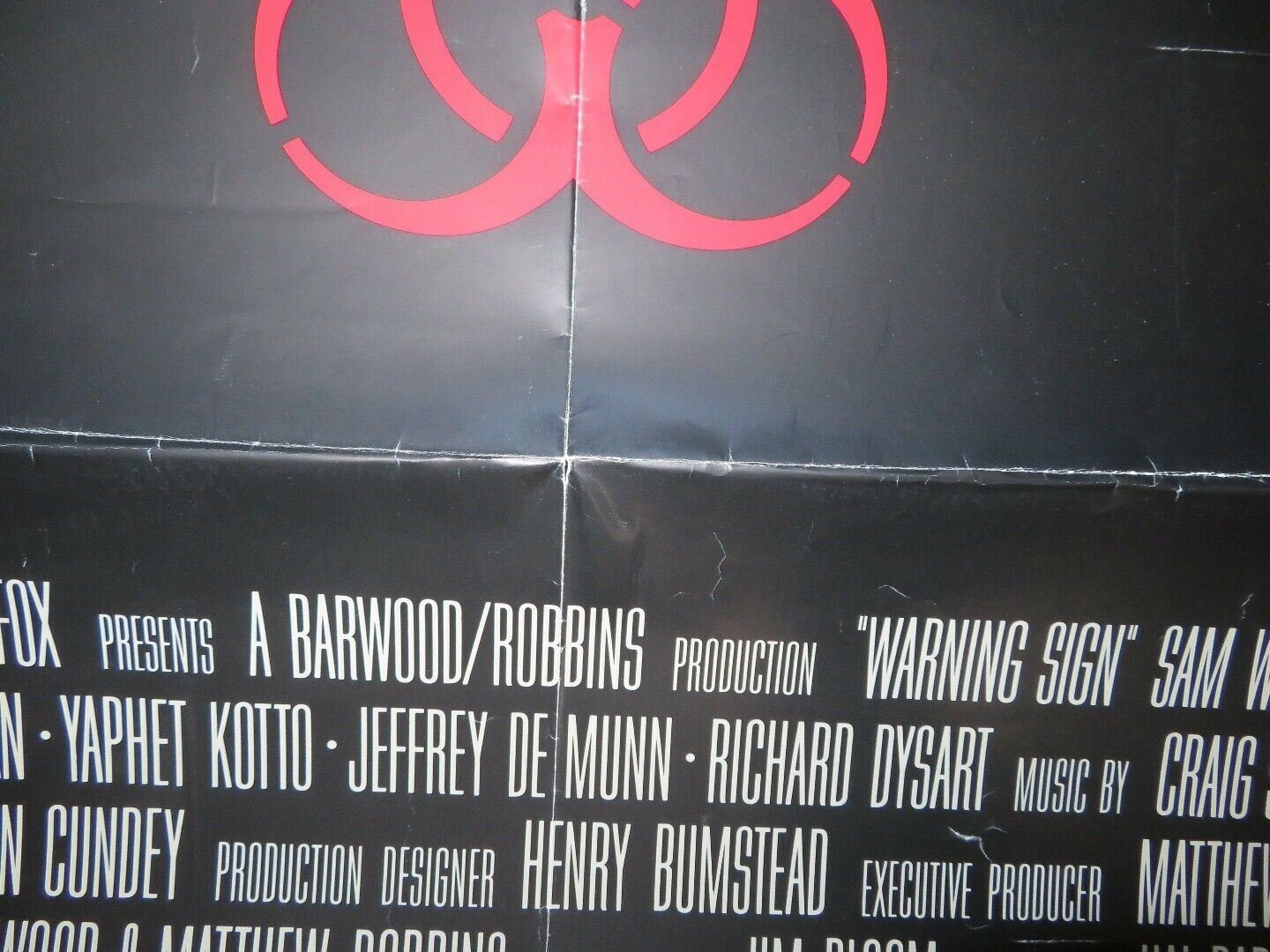 WARNING SIGN US ONE SHEET POSTER SAM WATERSTON YAPHET KOTTO 1985 Movie posters